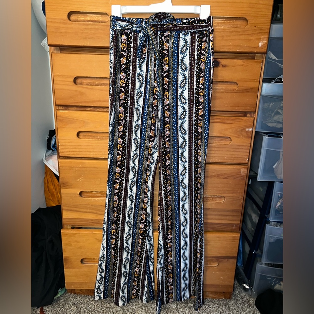 Shosho Multicolor Flare Pants LARGE
